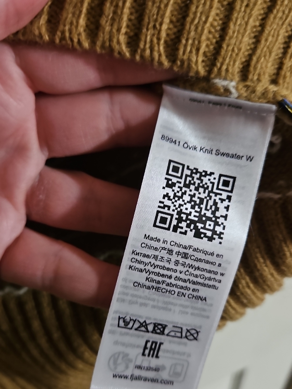 Fjallraven Women's Ovik Knit Sweater: BUCKWHEAT BROWN/CHALK WHITE: NWT: SIZE M - Picture 4 of 5